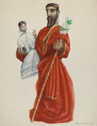 Carved and Painted Santo - San Jose, c. 1938. 作： Majel G. Claflin