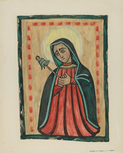 祭壇画-悲しみの聖母 Nuestra Senora de los Siete Dolores, c. 1938年。 作： Majel G. Claflin