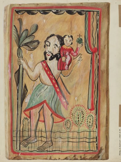 Retablo - San Christopher, 19351942. 作： Majel G. Claflin