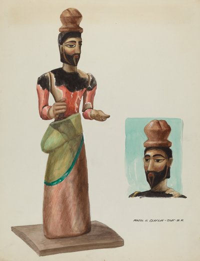 San Jose, Carved and Painted Wooden Santo, c. 1937. 作： Majel G. Claflin