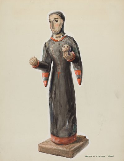 Santa Rita - Bulto, c. 1938. 作： Majel G. Claflin