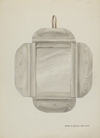 ブリキの鏡枠、c. 1937年。 作： Majel G. Claflin