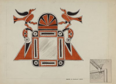 ブリキのミラーフレーム、1937年頃 作： Majel G. Claflin