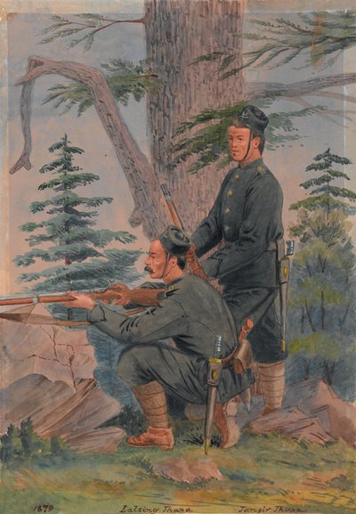 ラルシン・タパとジャンギル・タパ（第5ゴオルカ連隊）（アフガニスタン・ペイワー・コタール 作： Major General R.G. Woodthorpe