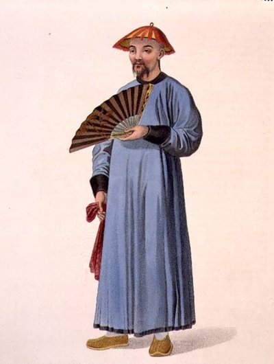 夏服を着た北京人、J.ダドリーが彫った「The Costume of China」の第31版 作： Major George Henry Mason