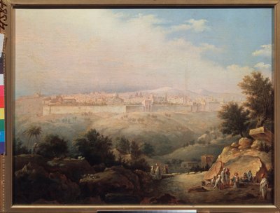 エルサレムの眺め (イスラエル) (エルサレムの眺め) - Maxim Nikiphorovich Vorobyev (Vorobiev) (1787-1855) による絵画、キャンバスに油彩 作： Maksim Nikiforovich Vorobiev