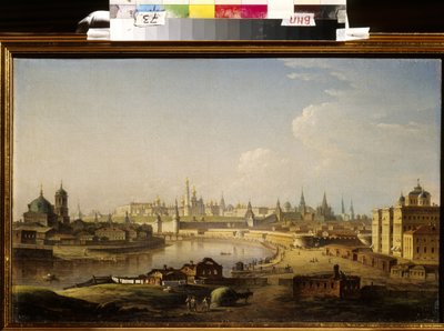 クレムリンとモスクワの孤児院の眺め。 Maxim (Maksim) Nikiphorovich Vorobyev (Vorobiev) (1787-1855) の絵画、キャンバスに油彩 作： Maksim Nikiforovich Vorobiev