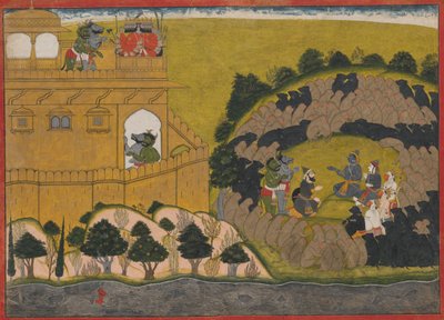 ラーマは、1725年頃、ランカの包囲戦シリーズから悪魔のスパイシュカとサラナ：フォリオをリリースします。 作： Manaku