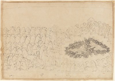 矢に圧倒されるラーマとラクシュマナ。1725年頃の「ランカの包囲」シリーズのフォリオ。 作： Manaku