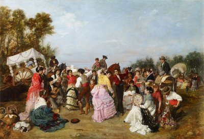 トリホス巡礼で - Cabral Aguado-Bejarano、マヌエル (1827-1891) - 1883 - キャンバスに油彩 - 69x99 - カルメン ティッセン美術館、マラガ 作： Manuel Cabral y Aguado Bejarano
