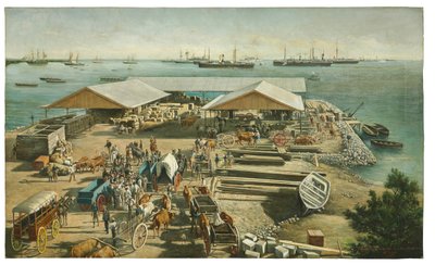 1898年7月27日、プエルトリコのポンセでのアメリカ人の下船 作： Manuel Cuyàs Agulló