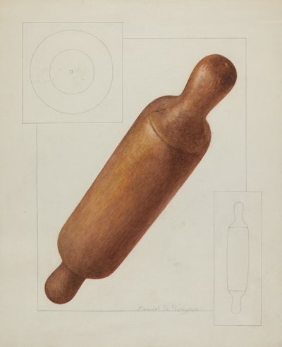 Dough Rolling Pin, c. 1937. 作： Manuel G. Runyan