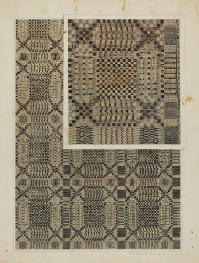 織物のカバーレット、1938年頃 作： Manuel G. Runyan