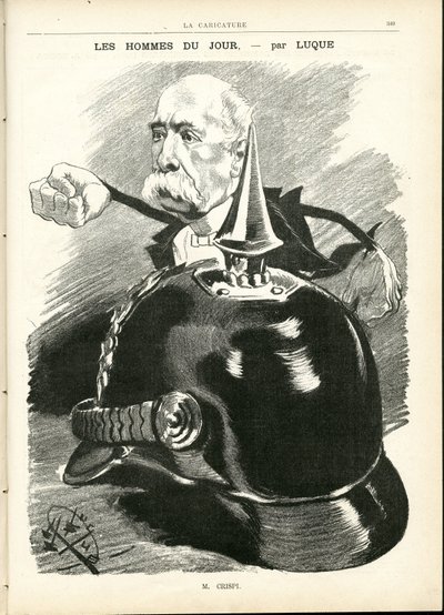 マニュエル・ルク（1854-1919）が「La Caricature」（1880年）に描いたもの。 作： Manuel Luque