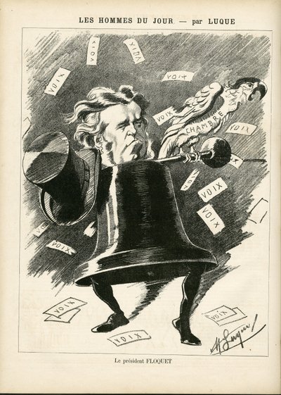 La Caricature』（1880年）の表紙に描かれたManuel Luque（1854-1919）のイラスト 作： Manuel Luque