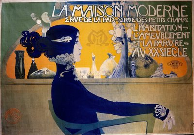 アールヌーボー：オラージュのポスター「"The Modern House".20世紀。装飾美術、パリDR 作： Manuel Orazi