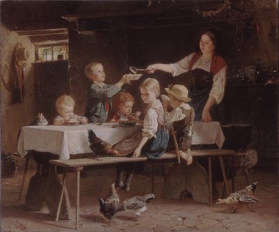 昼食時の子供たち、1857 作： Marc Louis Benjamin Vautier the Elder