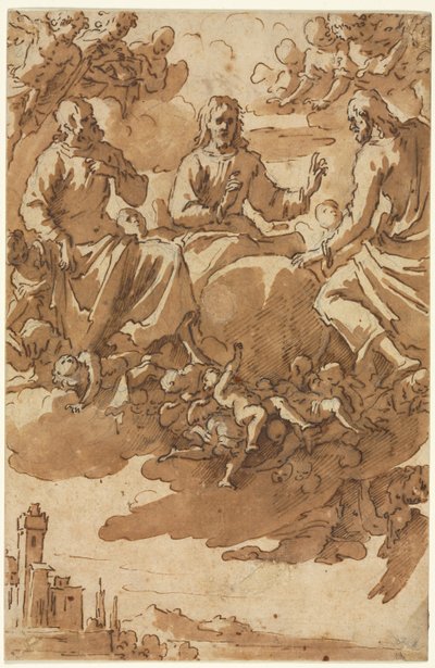 栄光のキリストと二人の聖人 作： Marcantonio Bassetti
