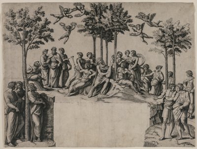 パルナッソスのアポロン 作： Marcantonio Raimondi