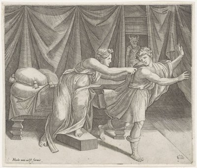 ヨセフとポティファルの妻 作： Marcantonio Raimondi