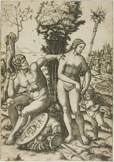 火星、金星、キューピッド 作： Marcantonio Raimondi
