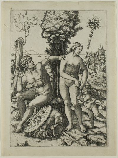 火星、金星、キューピッド 作： Marcantonio Raimondi