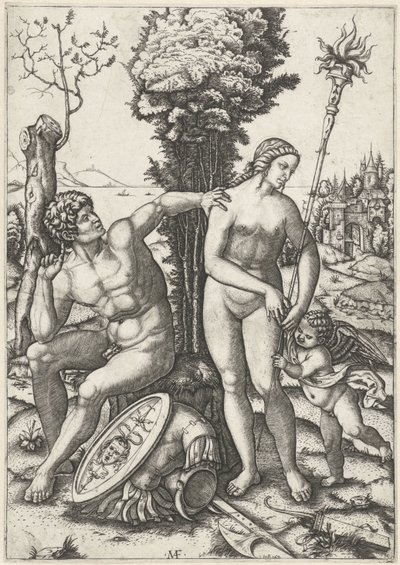 アモールとの愛のカップルとしての火星と金星 作： Marcantonio Raimondi