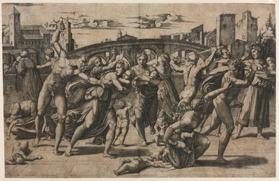 モミの木による無実の虐殺c。 1511-1512。 作： Marcantonio Raimondi