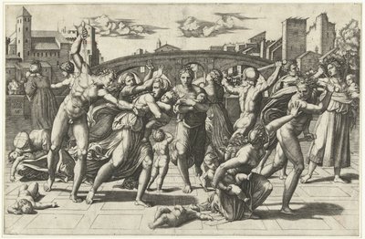 無実の虐殺、1515年頃 作： Marcantonio Raimondi