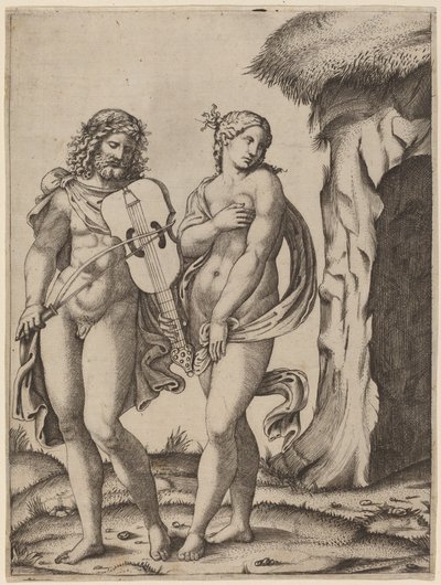 オルフェウスとエウリュディケ 作： Marcantonio Raimondi