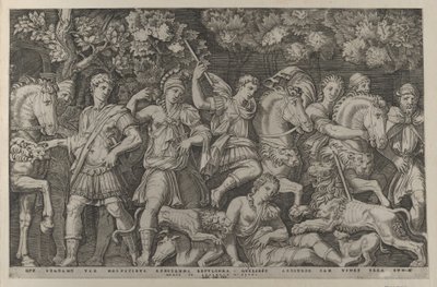 Speculum Romanae Magnificentiae: The Lion Hunt, ca. 1500-1534. 作： Marcantonio Raimondi