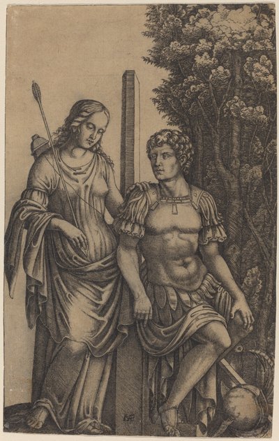 アイネイアスに現れるヴィーナス 作： Marcantonio Raimondi