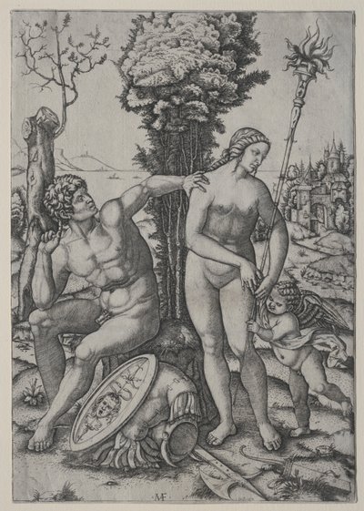 金星、火星、キューピッド 作： Marcantonio Raimondi