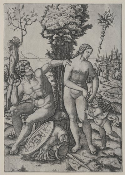 金星、火星、キューピッド、1508。 作： Marcantonio Raimondi