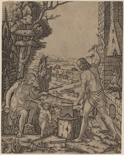 バルカン、ヴィーナス、エロス 作： Marcantonio Raimondi