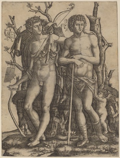 アポロとヒヤシンス 作： Marcantonio Raimondi after Francesco Francia