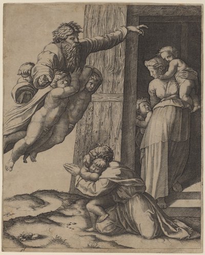 ノアに現れる神 作： Marcantonio Raimondi after Raphael