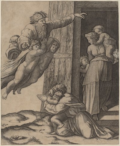 ノアに現れる神 作： Marcantonio Raimondi after Raphael