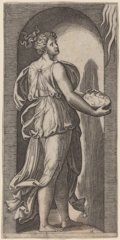 望む 作： Marcantonio Raimondi after Raphael