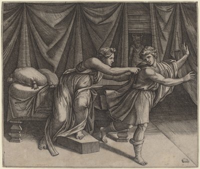 ヨセフとポティファルの妻 作： Marcantonio Raimondi after Raphael