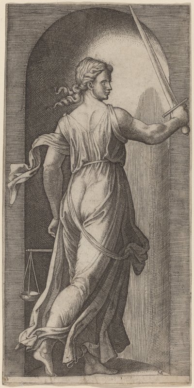 正義 作： Marcantonio Raimondi after Raphael
