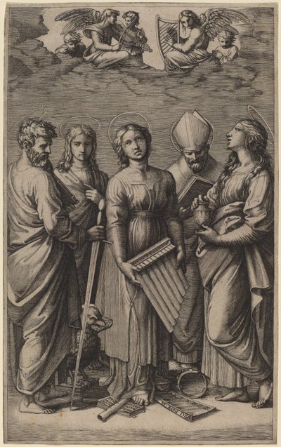 聖セシリア 作： Marcantonio Raimondi after Raphael