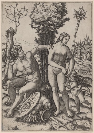 火星、金星、エロス 作： Marcantonio Raimondi possibly after Andrea Mantegna