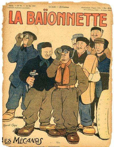 La Baionnette "の表紙、カラフルな風刺画 作： Marcel Amable O.L. Capy