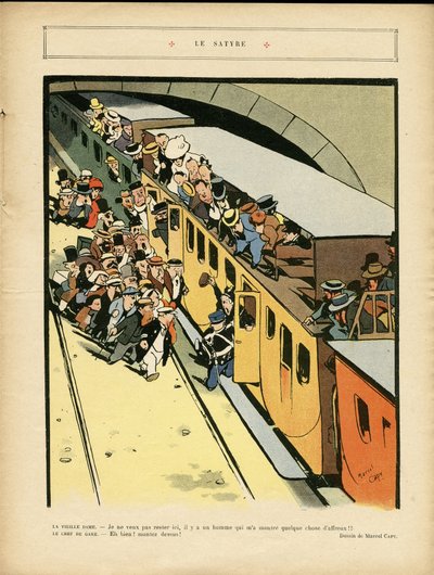 マルセル・カピ（1865-1941）のイラスト（Le Rire, 03/09/10） - The satyre - 建築 都市計画, 鉄道 鉄道, 橋 作： Marcel Amable O.L. Capy