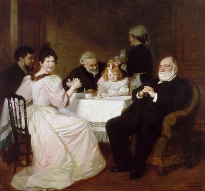 アドルフ・ブリッソン夫人の家での家族の再会 作： Marcel Andre Baschet