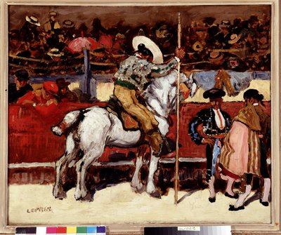 闘牛場のピカドールとマタドール。 マルセル・レプリン (1891-1931) の絵画。 50x61 cm 必須の言及: マルセイユ、プロヴァンスのコレクション財団 作： Marcel Leprin