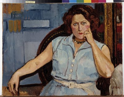 Marcel Leprin (1891-1933) による着席女性の肖像画 20 世紀 必須の言及: プロヴァンス、マルセイユのコレクション財団 作： Marcel Leprin