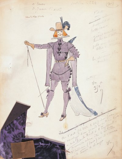 フランス、パリ、ドン ジョヴァンニのパフォーマンスのための衣装のスケッチ 作： Marcel Multzer