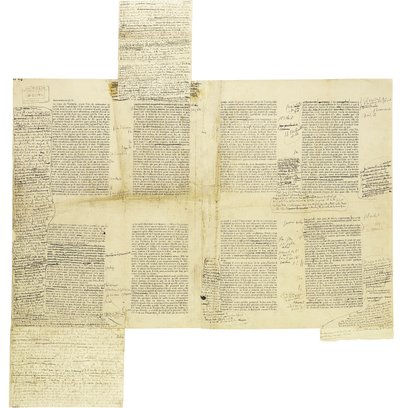 再発見された「Du Cote de Chez Swann」の修正されたギャレー・プルーフ 作： Marcel Proust